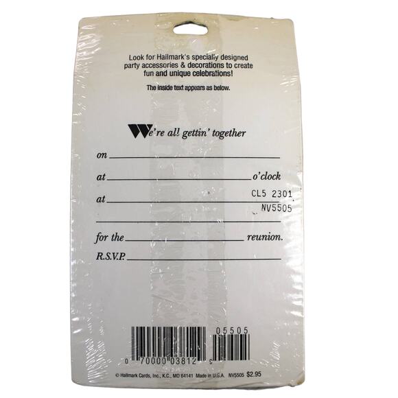 VINTAGE‎ 90s Hallmark Invitations Reunion Party Unopened Sealed Eight Included - Picture 2 of 2